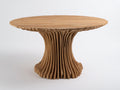 Table de jardin en bois massif design sculptural 140x140x75 cm base organique