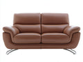 Canap¨¦ 2 places 180x95x85 cm cuir marron style moderne-canap¨¦ de salon design ¨¦l¨¦gant avec pieds m¨¦talliques