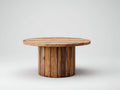 Table de jardin en bois massif style rustique ronde 120x120x75 cm design naturel