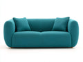 Canap¨¦ 2 places en tissu bleu style moderne 170x95x80 cm design salon contemporain