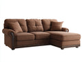 Canap¨¦ d'angle en tissu marron design moderne 250x170x90 cm