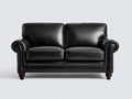 Canap¨¦ 2 places en cuir noir style classique 150x85x80 cm design salon