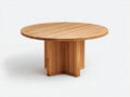Table de jardin ronde en bois massif 120x120x75 cm - bois naturel - design ext¨¦rieur moderne