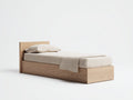 Lit simple en bois naturel avec design minimaliste 200x90x80 cm chambre