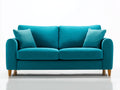 Canape 2 places tissu 180x90x85 cm - bleu turquoise - structure bois design moderne