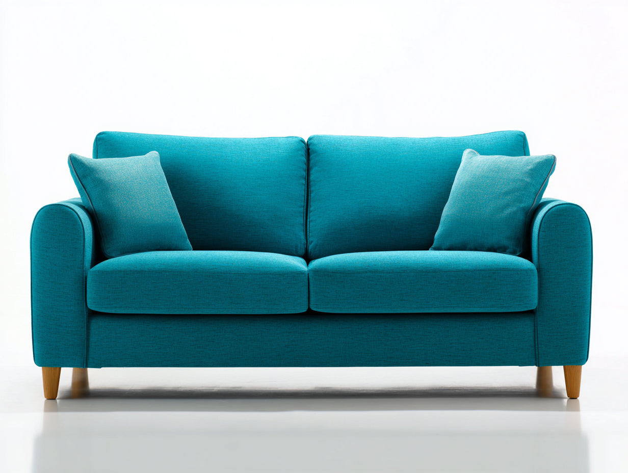 Canape 2 places tissu 180x90x85 cm - bleu turquoise - structure bois design moderne