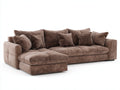 Canap¨¦ d'angle en tissu marron velours style moderne 280x170x85 cm design salon contemporain