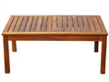 Table de jardin en bois massif design lames horizontales 140x70x75 cm