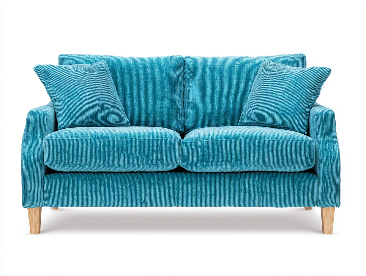 Canap¨¦ 2 places en tissu c?tel¨¦ bleu canard 160x80x85 cm - style moderne scandinave