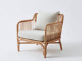 Fauteuil de jardin bois rotin coussin tissu 75x80x85 cm - bois naturel beige - fauteuil design naturel exterieur