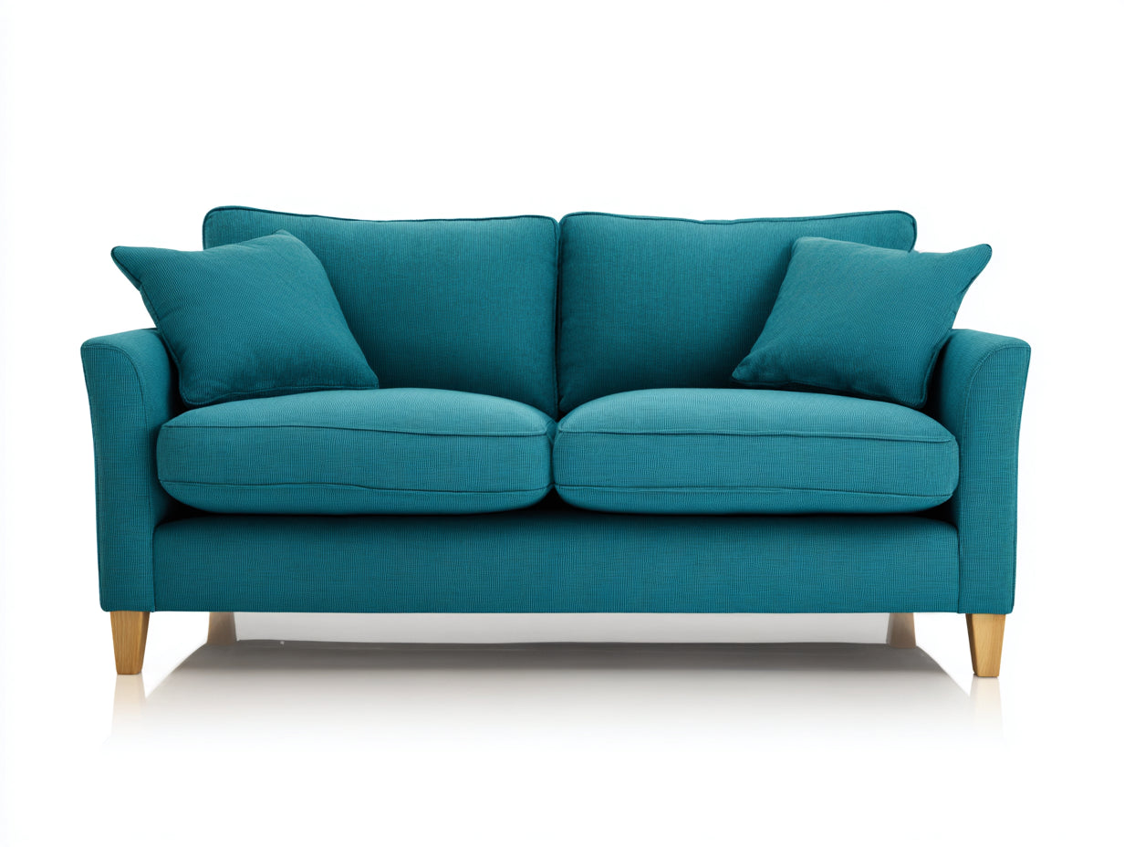 Canap¨¦ 2 places 180x90x85 cm tissu bleu canard style moderne-canap¨¦ de salon scandinave avec pieds en bois