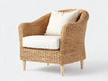 Fauteuil de jardin en rotin naturel 75x72x78 cm - rotin naturel beige - design moderne avec assise confortable