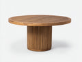 Table de jardin bois massif design rond 120x120x75 cm - bois naturel - table exterieure moderne minimaliste