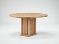 Table de jardin en bois massif rond style moderne naturel 120x120x75 cm design ext¨¦rieur
