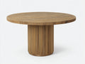Table de jardin en bois massif rond style naturel 120x120x75 cm design moderne