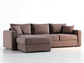 Canap¨¦ d'angle tissu 260x170x85 cm - marron - design moderne avec m¨¦ridienne int¨¦gr¨¦e